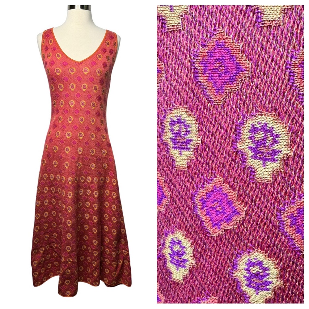 Peruvian Connection Sleeveless Knit Print Dress XS